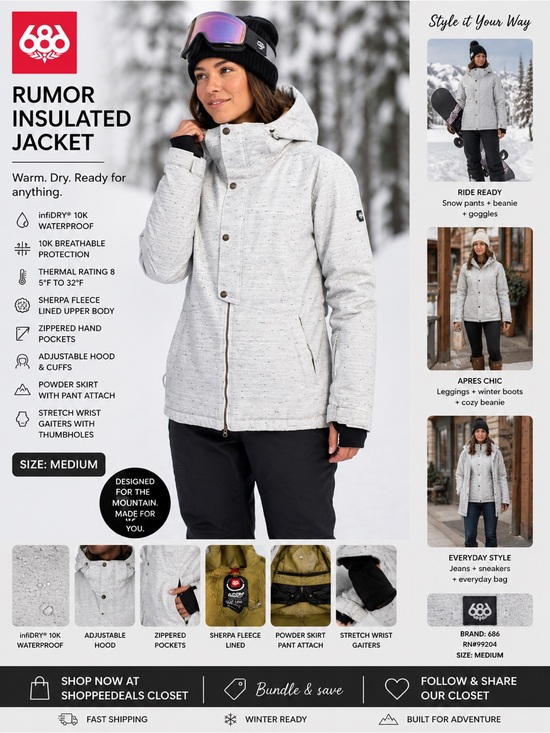 686 Jackets & Blazers - 686 Women’s Rumor Insulated Snow Jacket Size Medium